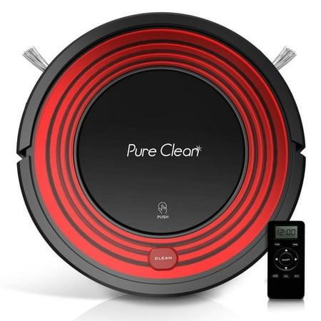 Pure Clean Automatic Programmable Robot Vacuum Cleaner-Hepa Filter Pet Hair and Allergies Friendly-Auto Home Clean Carpet Hardwood Floor with Self Activation and Charge (Best Way To Clean Hardwood Floors With Pets)