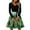 Dark Green, variant on Christmas Dresses for Women Ladies' Christmas Printed Casual And Fashionable V-neck Long Sleeved Dress for Holiday Festive,Army Green,L