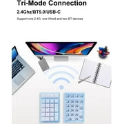 Tri-Mode 21-Key Mechanical RGB Backlit Macro Rechargeable Number Pad for PC/Mac