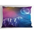 thumbnail image 1 of Polar Bear Pillow Sham, Low Poly Style Crystal Polar Bear on Space Background with Stars and Planets, Decorative Standard Size Printed Pillowcase, 26 X 20 Inches, Multicolor, by Ambesonne, 1 of 2