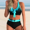 thumbnail image 6 of Cheers US Women's Halter Ruffle High Waisted Bikini Two Piece Swimsuits Bathing Suits, 6 of 7