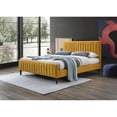 thumbnail image 3 of Omax Decor Spencer Wood/Fabric Upholstered Queen Platform Bed in Mustard Yellow, 3 of 4