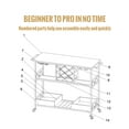 thumbnail image 6 of BENTISM 3-Tier Bar Serving Cart Rolling Trolley with Wine Grid Glass Holder 300lbs, 6 of 9