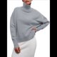thumbnail image 2 of Suéteres de Cuello Alto para Mujer, Corte Holgado, para Otoño e Invierno. Gris Plata M, 2 of 9