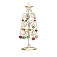 thumbnail image 2 of Twfbrm Spiral Christmas Tree Ornament Display, Metal Sturdy Xmas Tree Stand with Red Green Bells and Glitter Star, Winter Holiday Tabletop Holder Christmas Decoration for Gift, Home Decor, 2 of 9
