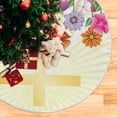 thumbnail image 5 of FMSHPON Happy Easter EggCross Xmas Christmas Tree Skirt Stand Mat for Holiday Party Decoration Indoor Outdoor 48 inches, 5 of 6