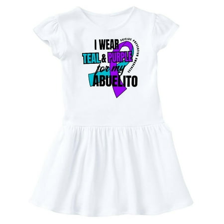 

Inktastic Suicide Prevention I Wear Teal and Purple for My Abuelito Gift Baby Girl Dress