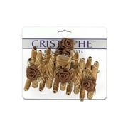 Brown Fabric-Covered Hair Claw with Flowers (Available in a pack of 24)