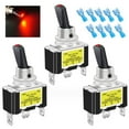 thumbnail image 4 of 3Pcs Blue Led 12V 30A Car Boat On/Off Round Waterproof Rocker Toggle Switch, 4 of 6