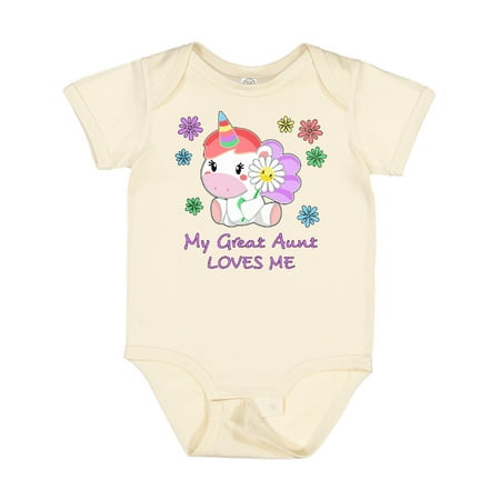 

Inktastic My Great Aunt Loves Me- Cute Unicorn Gift Baby Boy or Baby Girl Bodysuit