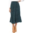 thumbnail image 1 of Jupe Plissée à Pois Taille Haute pour Femmes Jupe Midi Évasée avec Poches, 1 of 6