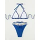 thumbnail image 4 of Traje baño dividido piezas para mujer, traje baño flores 3D, traje baño Sexy Push Up, trajes baño corte, 4 of 5