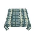 thumbnail image 4 of YFYANG Square Polyester Table Cloth, 54" x 54" Reusable Table Cover Kitchen Dining Room Green Abstract Checkered Pattern Decorative Tablecloths for Tables of 2-4 People, 4 of 8