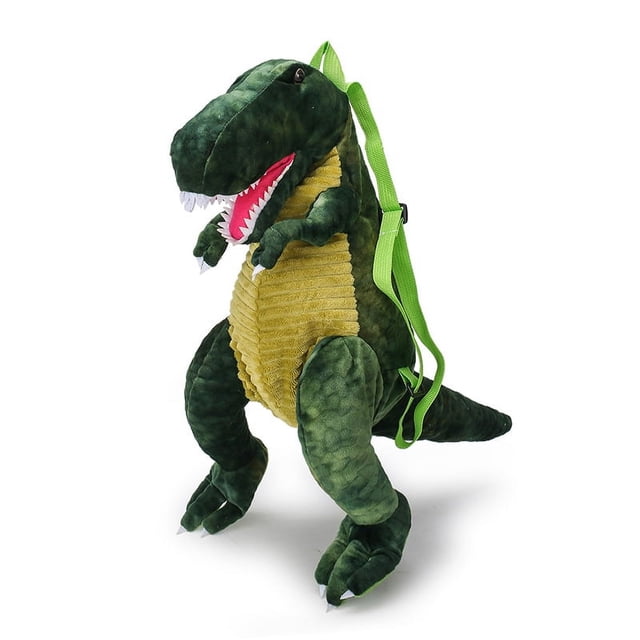 Mochila de dinosaurio 3D, linda y nueva mochila de felpa con dibujos de animales creativos para padres e hijos, bolsa de dinosaurios para regalos de niños (rojo)