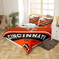 thumbnail image 3 of Football Sports Decor Queen Comforter Cover Bedroom, American Football City Duvet Cover Orange and Black Football Team Bedding Set Graffiti 3D Helmet Quilt Cover 3 Pieces (Cincinnati), 3 of 6