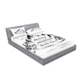 thumbnail image 2 of Ambesonne Saying Fitted Sheet & Pillow Sham Set, Memories in Mountains, Queen, Black White, 2 of 2