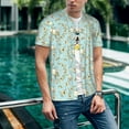 thumbnail image 6 of Zufioo Cute Honeybees Print Men's Baseball Short Sleeve, Moisture Wicking Button-Down Hip Hop Tee-4X-Large, 6 of 7