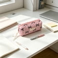 thumbnail image 2 of JHyouerji 1 Pack Cute Bowknot Cotton Pencil Case 8x4x3 Inch,Black Large Capacity Zipper Stationery Organizer for Office Travel, 2 of 8