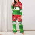 thumbnail image 2 of Vsdgher Watermelon Hello Summer Pajamas Set Long Sleeve Sleepwear Womens Button Down Nightwear Pj Sets-X-Large, 2 of 7