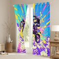 thumbnail image 3 of Castle Fairy Pop Art Motocross Black Out Curtains for Teens, Bright Burst Jump Curtains Pack of 2 (42x63 Each) for Vibrant Bedroom, Purple Pink, 3 of 6
