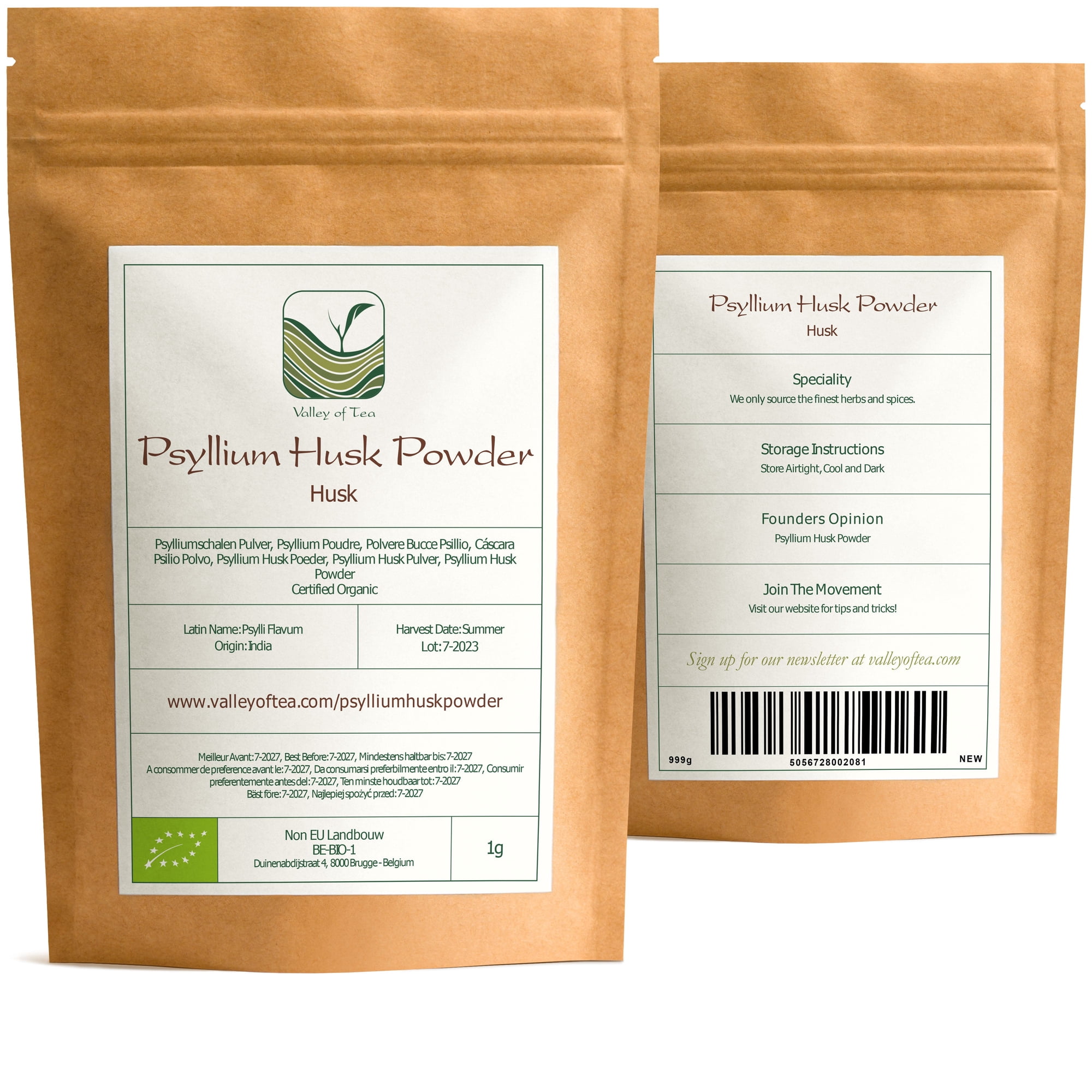 Psyllium Husk Powder Finely Ground Fiber for Baking and Gluten Free Recipes - 100g
