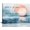 Misty Blue Lake, variant on Give It to God and Go to Sleep Canvas Wall Art Inspirational Bedroom Pictures Decor Teal Circle Yellow Painting Zen Calm Relax Prints Modern Home Framed Artwork Bathroom Living Room Office 16"x12"