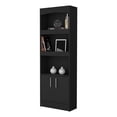 thumbnail image 6 of FM FURNITURE Durango Bookcase Double Door Cabinet Engineered Wood Black, 6 of 7