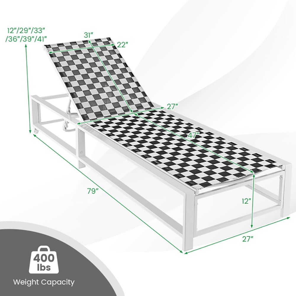 Aimee Lii Outdoor Adjustable Patio Chaise Lounge Chair with Wheels and Sturdy Metal Frame, Patio Loungers Aimee Lii Outdoor Adjustable Patio Chaise Lounge Chair with Wheels and Sturdy Metal Frame, Patio Loungers
