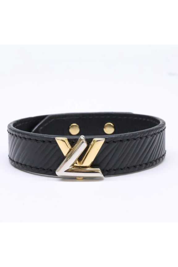 Pre-Owned LOUIS VUITTON M6400 LV Twist Bracelet, Size 17, Black, Women's