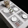 thumbnail image 6 of 4 Pcs PVC Table Mats, Vinyl Non-Slip Woven Placemats for Dining Table, Rectangle Vintage Placemat, Heat-Resistant Placemats Stain Resistant Anti-Skid Washable Plate Mat - 12"×18", Dark Grey, 6 of 8