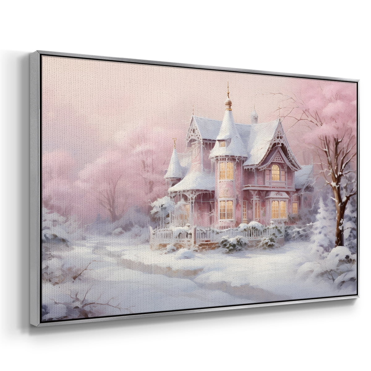 Vintage Landscape-CXCV By Wexford Home Framed in Silver Wood Gallery Wrapped Canvas 25 in. x 37 in.
