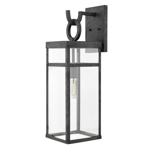 1 Light Large Outdoor Wall Lantern in Transitional Style 7.5 inches Wide By 25 inches High-Aged Zinc Finish-Led Lamping Type Bailey Street Home