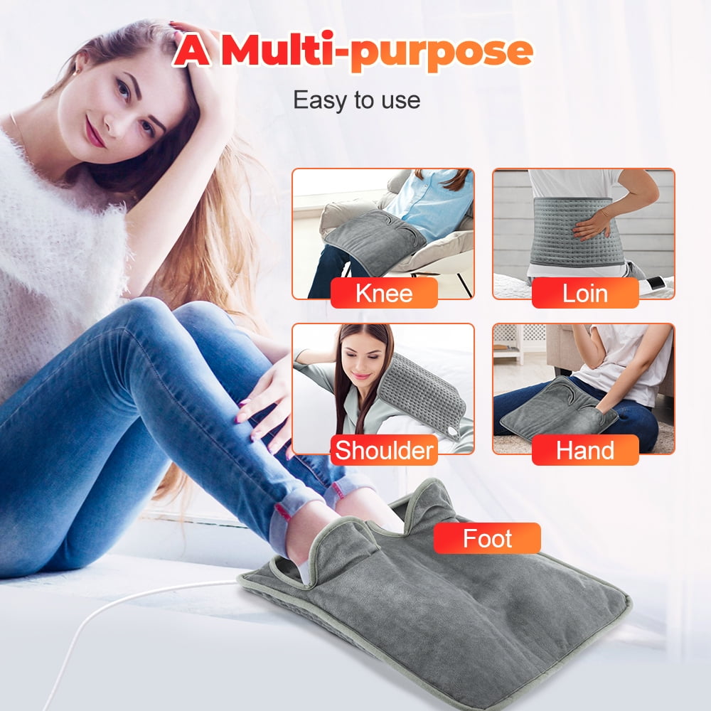 Foot Warmer Electric Heated Foot Warmers for Men and Women, 16"x16" Heat Pads Feet Warmer, 9 Temperature Setting 4 Timer Setting, Auto Shut Off Washable Fast Heat for Under Desk,Office,Home