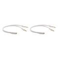 thumbnail image 3 of Tholdsy Auriculares negros de 3,5 mm, cable de audio para auriculares, micrófono Y adaptador divisor, 1 a 2 , cable conectado a PC portátil blanco 2Conjunto, 3 of 6