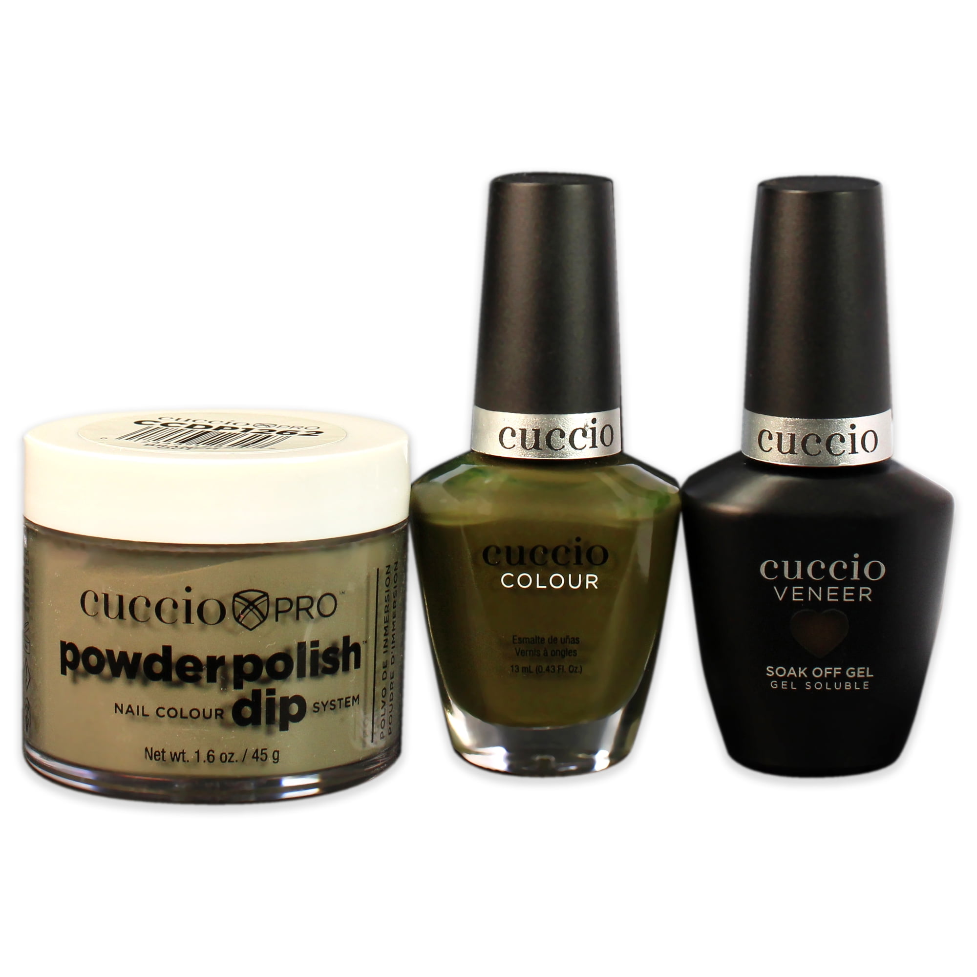 Cuccio Colour Match Makers Plus Dip Branch Out 3 Pc Gift Set - 1.6oz Pro Powder Polish Dip System, 0.44oz Veneer Soak Off Gel, 0.43oz Colour Nail Polish