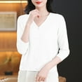 thumbnail image 2 of Coats for Women Solid Button Cardigan Neck Three-Quarters Sleeve Knitted, 2 of 8