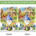 thumbnail image 3 of Welcome Spring Summer Garden Flag Gnome Floral Double Sided Farmhouse Rustic Yard Outdoor Decor 12.5x18 inch, 3 of 6