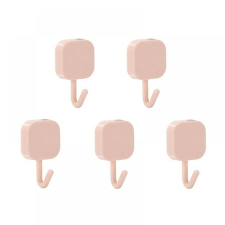 

5 Pcs Adhesive Hooks Cute Key Hooks Double-sided Adhesive Square Key Placement Classification For Entryway Door Bathroom Kitchen