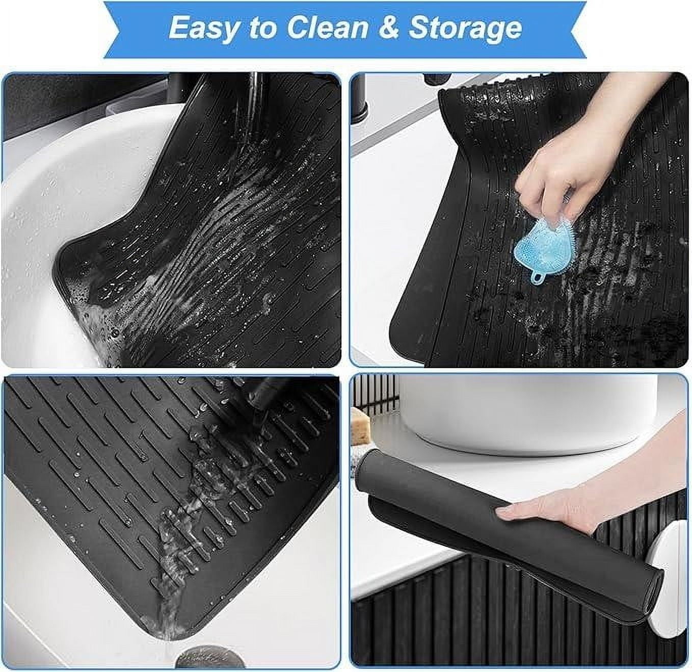 Extra Large Stove Cover Mat,Kitchen Heat Resistant Mat,Silicone Stove Top Protector,Non-Slip Countertop Drying Mat,Washable Foldable Multi-Purpose Mat,Scratch Proof Stove Tablecloth