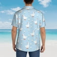 thumbnail image 4 of Pofeuu Goose White Flowers Print Hawaiian Shirt for Men Sleeves Casual Button Down Summer Beach Dress Shirts T-Shirts,XX-Large, 4 of 7