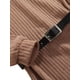 thumbnail image 5 of Niños Niñas Vestido de suéter de punto Manga larga Acanalado Cuello alto Ropa de color sólido Cinturón de cintura Otoño Invierno XBTCLXEBCO Caqui, 6-7 años, 5 of 6