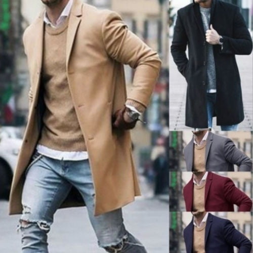 Fashion Men S Trench Coat Warm Thicken, Mens Clothes Trench Coat