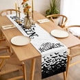 thumbnail image 3 of Happy Halloween Table Runner - 48 Inch Long, Kitchen Dining Table Runner Dresser Scarves, Cartoon Black Bat Scary Animals White Farmhouse Decor for Coffee Tables Wedding Party Banquet, 3 of 8
