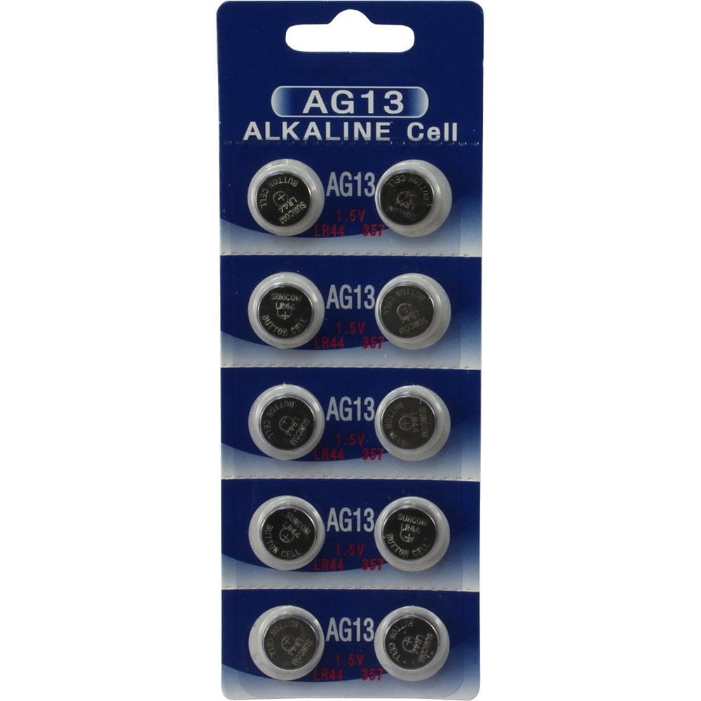 ACT Lot de 10 piles bouton AG13/LR44/A76/L1154/SR44/G13 357 1,5 V