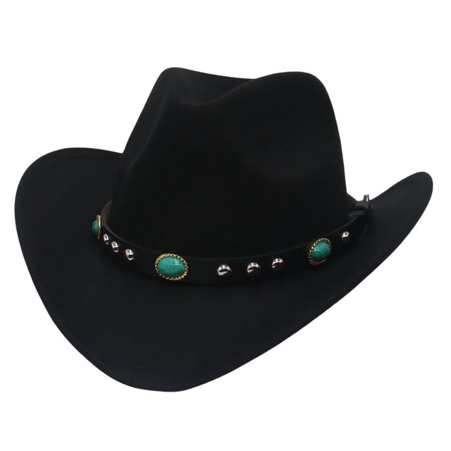 Sombrero de vaquero occidental , sombrero hebilla de cinturón, accesorios para fotos, sombrero de de Panamá , negro Sombrero Vaquero 56cm Negro Colco Sombrero de vaquero