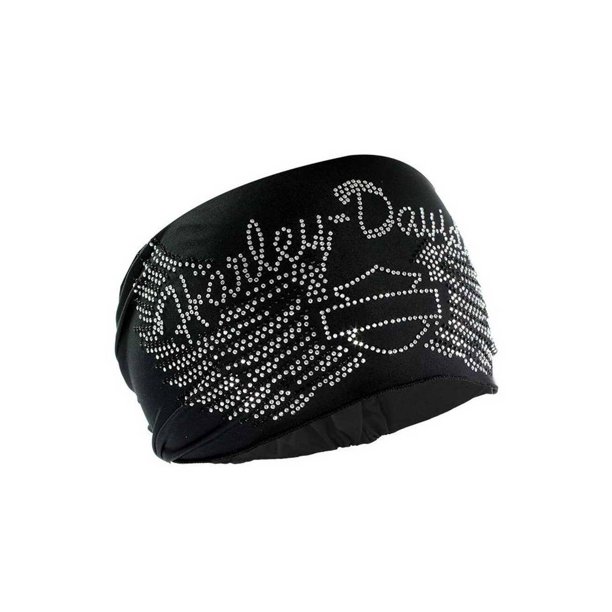HarleyDavidson Women's Headband Scrunchie, Studded Bar & Shield