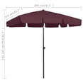 thumbnail image 4 of vidaXL Beach Parasol Bordeaux red Polyester, 4 of 7