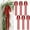 Christmas Bow Style J, variant on Christmas Bow Ornaments – Set of 6 Long Tail Red Velvet Ribbon Bows with Hanging Loop, Holiday Tree, Wreath, Mantle, and Gift Decoration for Indoor & Outdoor Xmas Party Décor