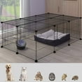 thumbnail image 5 of 16 Panels Pet Playpen Small Animals Cage DIY Wire Fence with Door,13.8"*13.8"Metal Foldable Dog Puppy Rabbit Guinea Pig Fence Indoor, 5 of 8