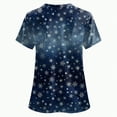 thumbnail image 4 of Towmus Christmas Scrub Tops Women Plus Size Scrub Shirt Nurse Uniforms Xmas Print V-Neck Tunic Tops with Pockets S-3XL, 4 of 5